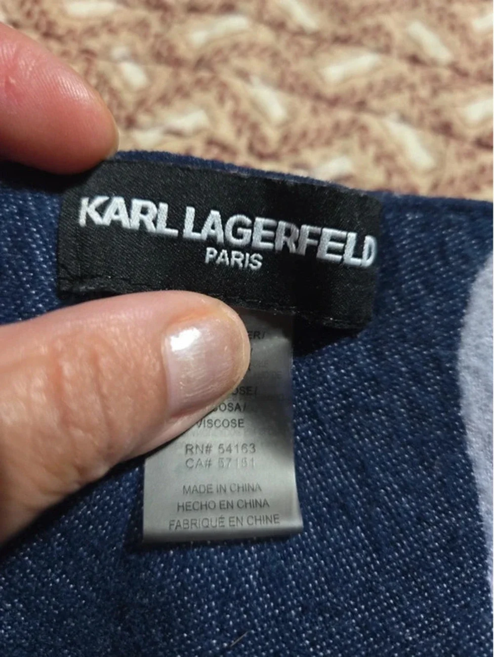 Karl Lagerfeld scarf navy blue